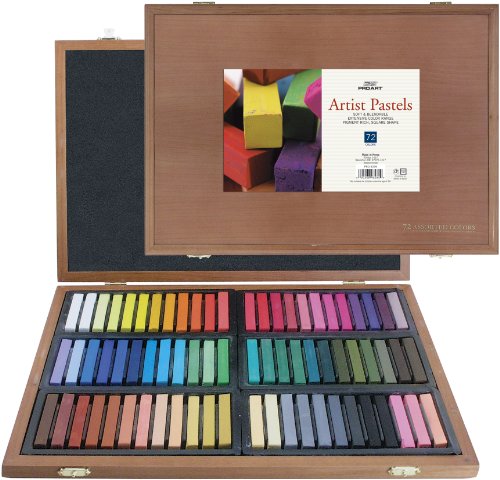 Pro Art Square Artist Pastel Set, 72 Assorted Colors Wood Box