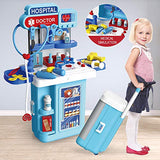 Doctor Toy Kit for Kids,3 in1 Pretend Doctor Workbench ,with Lights, Sounds.27Pcs Electronic Stethoscope,Doctor Medical Play Toys Set.for 3.4.5.6 yrs Girls/boy