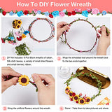 Golray 8pcs Flower Crowns Making Kit Creativity Art Craft Kit DIY Garden Outdoor Activities Jewelry Making Kit for Kids Age 4 5 6 7 8 12 Art Craft Gift for Girls Create Hair Accessories