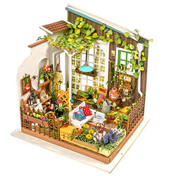 Rolife DIY Miniature Dollhouse Set-Model Building Kit to Build-Assembly Garden Fairy House-3D Wooden Puzzle Playset-Home Decor-Unique Birthday Mothers Day for Boys Girls Friends Mom Women (08 Garden)
