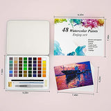 Watercolor Paint Set, YOQVHUA 48 Premium Colors with Bonus Watercolor Paper Pad and Water Brushes, Portable Travel Watercolor Set for Kids Students Adults Beginner Artists Painting Supplies