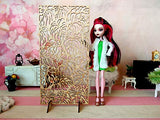 Miniature Dressing Screen, Monstera Room Divider Furniture for Dollhouse bedroom