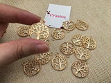 Y&Y Star 20mm Lovely Round Lotus Flower Charms Pendants DIY Antique Charms Pendant for Crafting