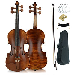 Aliyes Premium Violin 4/4 Full Size Solid Wood Violin For Beginner Violinist/Professional Student Violin Kit String,Shoulder Rest,Rosin,Bridge（YWA-2）