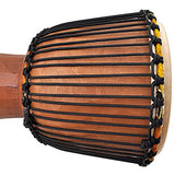 African Drum 12 Inch African Drum Musical Instrument West African Bongo Drum Hand Made Carving Craft for Performances (Color : Wood, Size : 12 Inch)