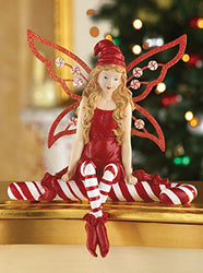 Collections Etc Candy Cane Christmas Angel Fairy Figurine
