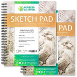 Drawing Set - Sketching and Charcoal Pencils with 100 Page Drawing Pad, Kneaded Eraser and Bundle with 2 Pack Sketch Pad