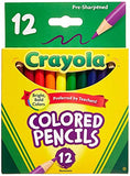 Crayola Short Barrel Colored Woodcase Pencils, 3.3 mm, 12 Assorted Colors/Set / 24 Pack