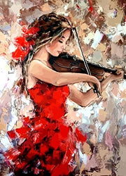 Diamond Painting Kits for Adults - 5D Diamond Painting Full Drill, Violin Girl Diamond Art for Bedroom, Living Room or Home Wall Decor (12x16inch)