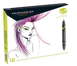 Prismacolor Premier 12 Pack/Set Double-Ended Art Markers Fine and Brush Tip