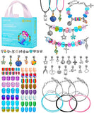 Ckeshop Goldie, Jewelry Making Kit, DIY Charm Bracelet Making kit with Beads, Unicorn and Mermaid Pendants, for Girls 5-13, Birthday and Special Occasion Gifts.