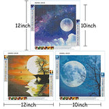 XPCARE 9 Pack DIY 5D Diamond Painting Kits for Adults Moon Full Drill Diamond Art Painting for Home Wall Decor(Canvas 12X12In)