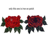 BronaGrand 10 Pieces 5 Pairs Embroidered Patches Rose Flower Sew on Patch Applique for DIY