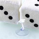 Easy 99 3.15 x 3.15 x 3.15 inch Plush Dice Hanging Dice with Suction Cup , Pack of 4 (White)