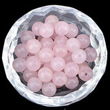 80Pcs Natural Crystal Beads Stone Gemstone Round Loose Energy Healing Beads with Free Crystal Stretch Cord for Jewelry Making (Rose Quartz, 10mm)