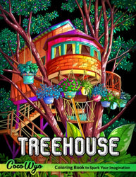 Treehouse Coloring Book: An Adult Coloring Book with Treehouses and Beautiful, Peaceful Landscapes for Relaxation