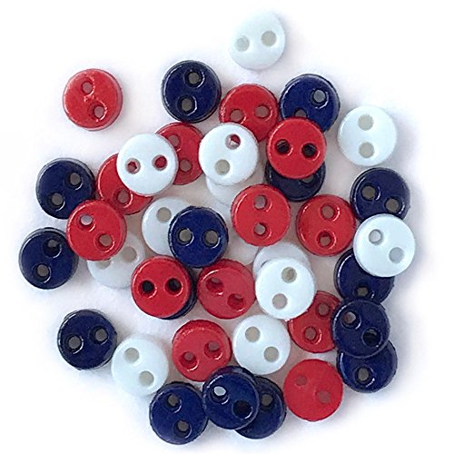 Buttons Galore Tiny Round Buttons - 120 Pieces - Americana - 3 Packs