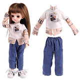 UCanaan 1/6 BJD Dolls Clothes Set for 11.5In-12In Fashion Jointed Dolls 30cm Poseable Dolls-Ellie