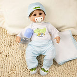 JRLCGYP Realistic Reborn Dolls Boy, 16" Lifelike Silicone Vinyl Baby Realistic Baby Dolls Toys Looks Real with Weighted Soft Body Gift Set for Over 3 Years Old