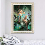 Forest Elf Magic Fairy Diamond Painting Kit for Adults, 5D Full Square Drill DIY Arts & Crafts Bling Artwork Decor Gift Set with Crystal Rhinestone Gems 11.81x15.75 inch
