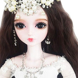 Wedding 1/3 60cm White SD Doll 24" Jointed BJD Bride Doll + Makeup + Full Access
