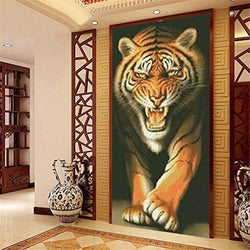 RAILONCH 5D Tiger Diamond Painting DIY Full Drill Diamonds Picture for Home Wall Art Decor (80x150cm)