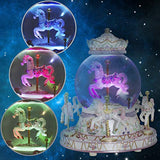WOOYAN Carousel Musical Box for Kids - You are My Sunshine Music Boxes 6-Horse Carousel Music Box White Body Colorful Revolving Music Box Birthday Children's Day Gift (White,6-Horse)