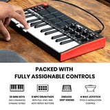 AKAI Professional Fire – USB MIDI Controller for FL Studio with 64 pad RGB Clip/Drum Pad Matrix & Professional MPK Mini MK3-25 Key USB MIDI Keyboard Controller With 8 Backlit Drum Pads