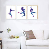 3 Pieces (8x10) Elegant Dance Art Poster Print Watercolor Dancer Fashion Female Or Cute Girl Room Wall Art Decorative Canvas Picture, No Frame