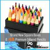 AMMSELECT Vibrant Colored Pencil Set - 48 Pack Soft Core Oil-based Hexangular Premium Coloured Pencils for Coloring Books, Drawing Arts & Sketching, for Students, Children, Adults, and Artists.