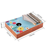 Kalimba 17 key Thumb Piano Finger Piano with Cloth Tuning Kit Hammer, Study Instruction Song Book, Hot Gift for Christmas 2018 Birthday Gifts for Kids, Children, Girlfriend (Full Bloom)