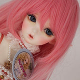 9-10 Inch BJD SD Doll Wig 1/3 bjd Doll Wig Heat Resistant Fiber Long Wavy Curls Pink White Doll Hair SD BJD Doll Wig