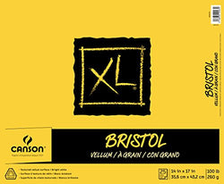 Canson XL Series Bristol Vellum Paper Pad, Heavyweight Paper for Pencil, Vellum Finish, Fold Over, 100 Pound, 14 x 17 Inch, Bright White, 25 Sheets