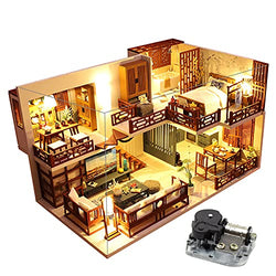 ZQWE DIY Dollhouse Miniature Kit with Furniture, 3D Wooden Miniature House with Dust Cover and Music Movement, Miniature Dolls House kit