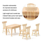 Yinuoday Dollhouse Accessories and Furniture Sets 1:12 Scale Wooden Miniature Doll House Desk Chair Kit Mini Toy Couch Chairs for Restaurant, Living Room