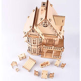 ROBOX Wooden 3D Puzzle for Adults- Assembled Construction Building Puzzles Gothic Villa DIY Building Models Kits