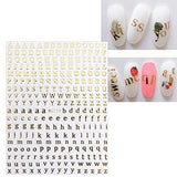 JMEOWIO 8 Sheets Glitter Letter Nail Art Stickers Decals Self-Adhesive Pegatinas Uñas English Alphabet Nail Supplies Nail Art Design Decoration Accessories