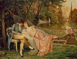 kunst für alle Canvas Print: Joseph Frédéric Charles Soulacroix A Romantic Interlude Fine Art Print, Canvas on Stretcher, Ready to Hang Wall Picture, 23.6x17.7 inch / 60x45 cm