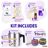 DIY Candle Making Kit for Adults –22 PCS All Inclusive with 2 Decorative Candle Tins, 2 Soy Wax, Dye, 1 Fragrance Oils, 5 Cotton Wicks, 1 Melting Pot, 1 Wick Holder , 2 Color Dyes – Art & Crafts