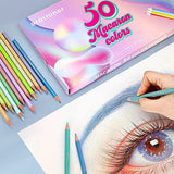 Professional coloring pencils for Adult Coloring Books,Macaron 50 Colored Pencils Set,Art pencils for Artists Drawing, Sketching