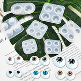 WANDIC Doll Eyes Molds, 18 Pieces Different Size of Eyeball Dome Silicone Molds Eyeball Casting Mold Pupil Eye Clear Silicone Mold for DIY Craft