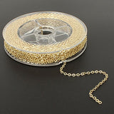 33 Feet Dainty Gold Plated Solid Brass Cable Chain Link 2 MM Bulk for Jewelry Making