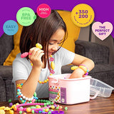 TS YUNIKU Jewelry Making Kit for Kids - Glow in The Dark Pop Beads, Arts & Crafts Supplies - 650 Pieces, Set for DIY Bracelets, Hairbands, Necklaces, & Earrings, Colorful Toys for Girls Age 3 & Above