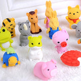 TOAOB 28PCS Pencil Erasers Adorable Non-Toxic Best Removable Assembly Zoo Mini Puzzle Animal Pencil