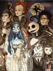 DIY 5D Diamond Painting Full Round Drill Kit Picture Craft Home Wall Decor Tim Burton's Corpse Bride 12X16 Inch