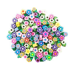 100 Pcs Flower Handmade Polymer Clay Beads, 10mm Polymer Clay Spacer Beads for Women Girls Jewelry Making DIY Charms Bracelet Necklace Hair Clip Accessories Handmade Craft