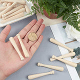OLYCRAFT 60pcs Unfinished Mini Wooden Baseball Bats 3 Inch Half Drilled Natural Wood Baseball Bat Unpainted Baseball Bat Beads for Keychain Accessories, Action Figures, DIY Craft Projects