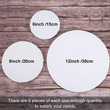6 Pieces Pre Stretched Canvas Round Canvas Boards for Painting Canvas Panel Boards 6-12 Inch Art Stretched Canvas, Acrylic Pouring, Acid-Free Blank Cotton Canvas Panels for Hobby Painters Beginners