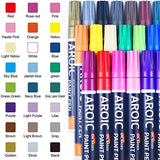 AROIC Write On Anything pens for Rock, Wood, Metal, Plastic, Glass, Canvas, Ceramic & More Low-Odor, Oil-Based, Medium-Tip Paint Markers, 28 Pack, 24 Pack