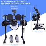 Asmuse Electronic Drum Set Kit for Adults Beginners with 8 inch Mesh Snare Electric Drum Set with Rim Shot and Cymbal Choke Function,USB MIDI Supported,2 Pairs of Drum Sticks &Headphone Set Included